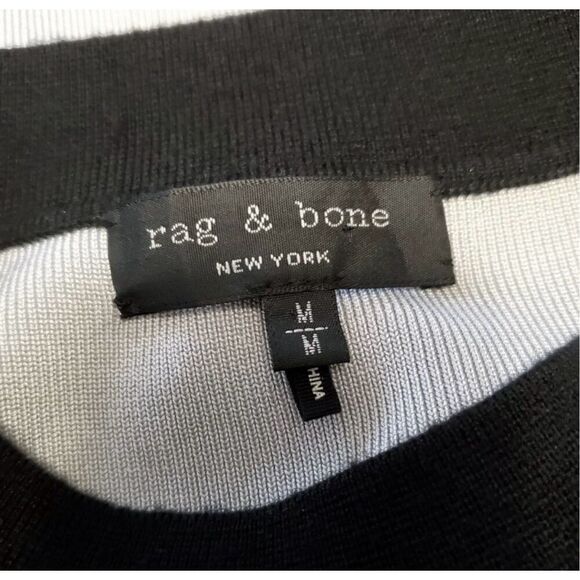 Rag & Bone Cecilee Merino Wool Dress gray black size medium excellent condition - Picture 4 of 5